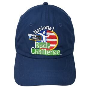 National Body Challenge Strapback Hat Blue One Size Discovery Health